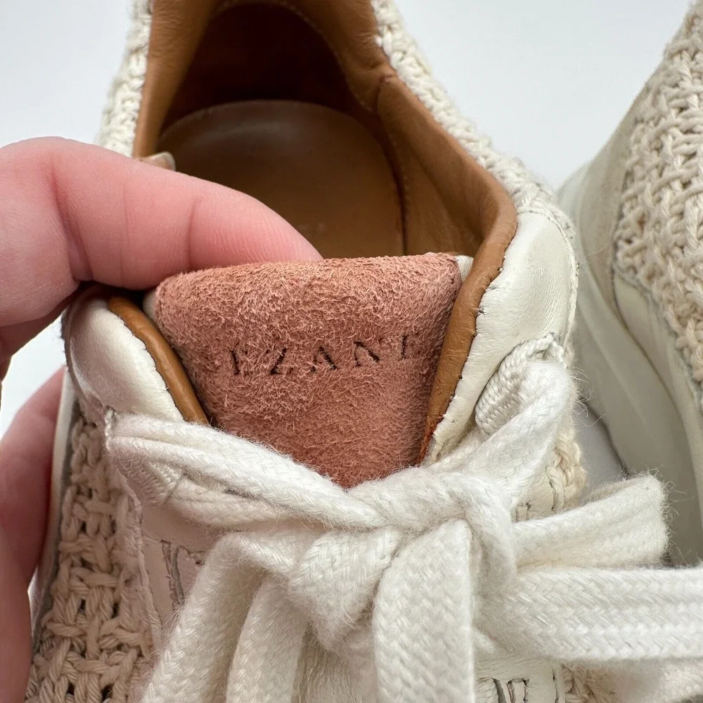 Sezane Souliers Sama Sneakers Shoes‎ Womens Size 10 Beige Crochet Luxury Indie